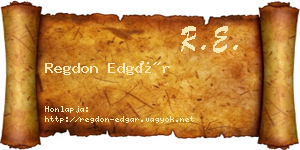 Regdon Edgár névjegykártya